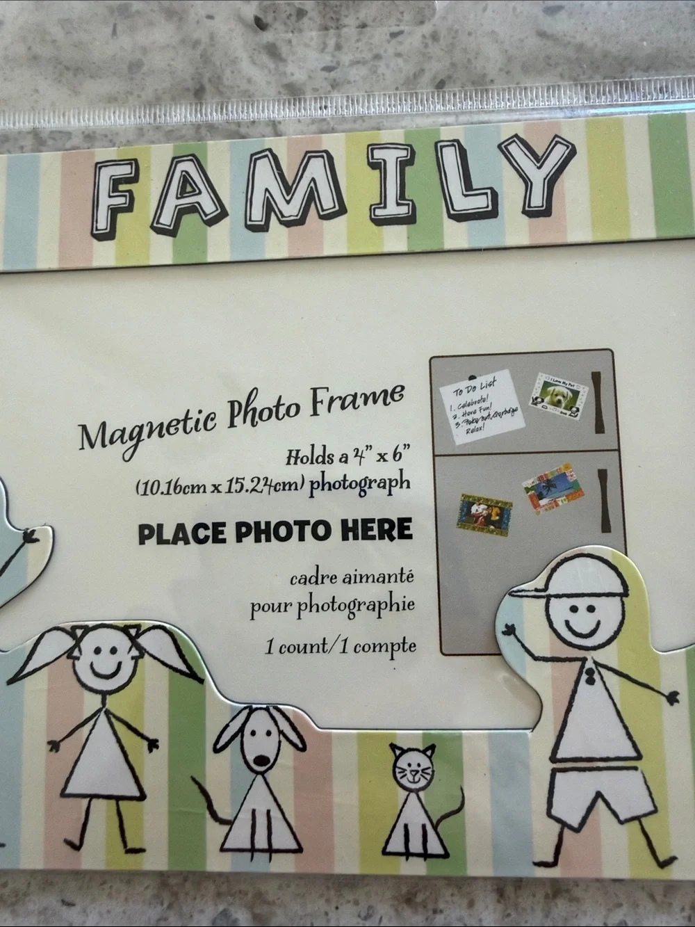 Magnetic Photo Frame - Assorted Colors (Pink, Yellow, Green)